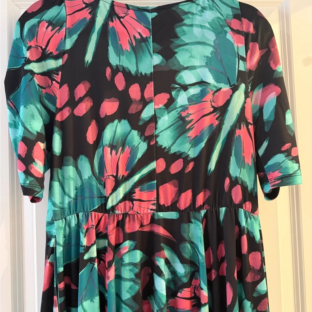Torrid Black and Teal Floral Midi Dress - Picture 8 of 8